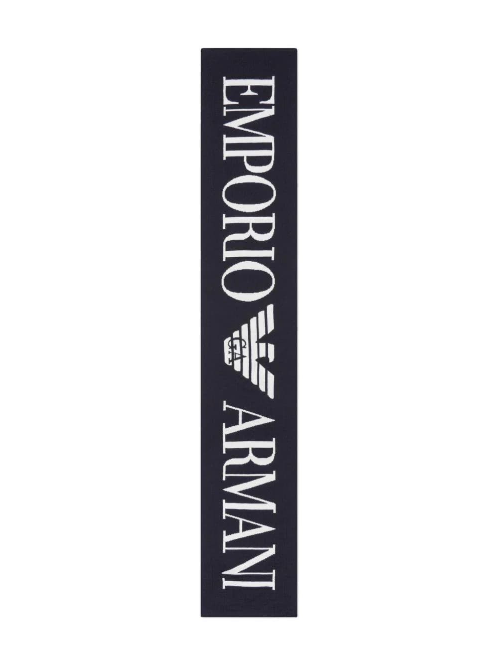 Emporio Armani Kids Knitted Hat and Scarf Set with Intarsia Logo - 3