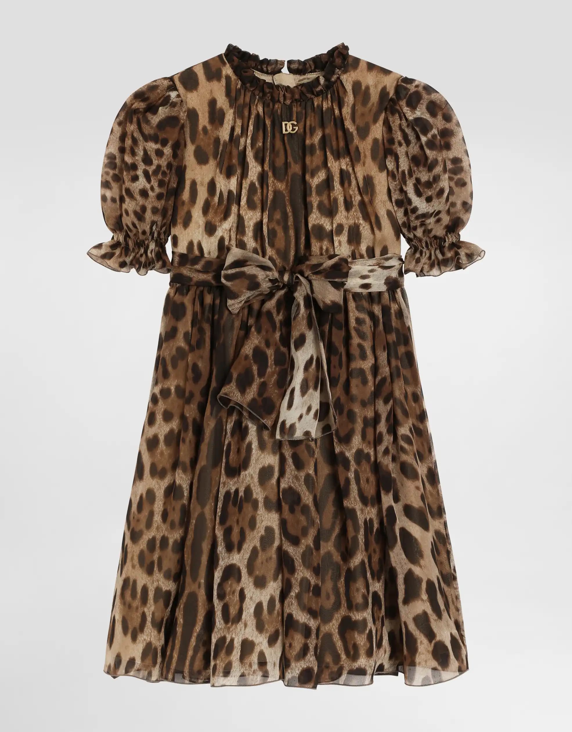 Dolce & Gabbana Kids Leopard-Print Silk Dress - 1