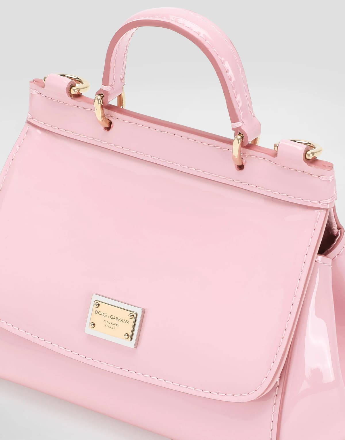 Dolce & Gabbana Kids Patent leather mini Sicily bag in pink - 3
