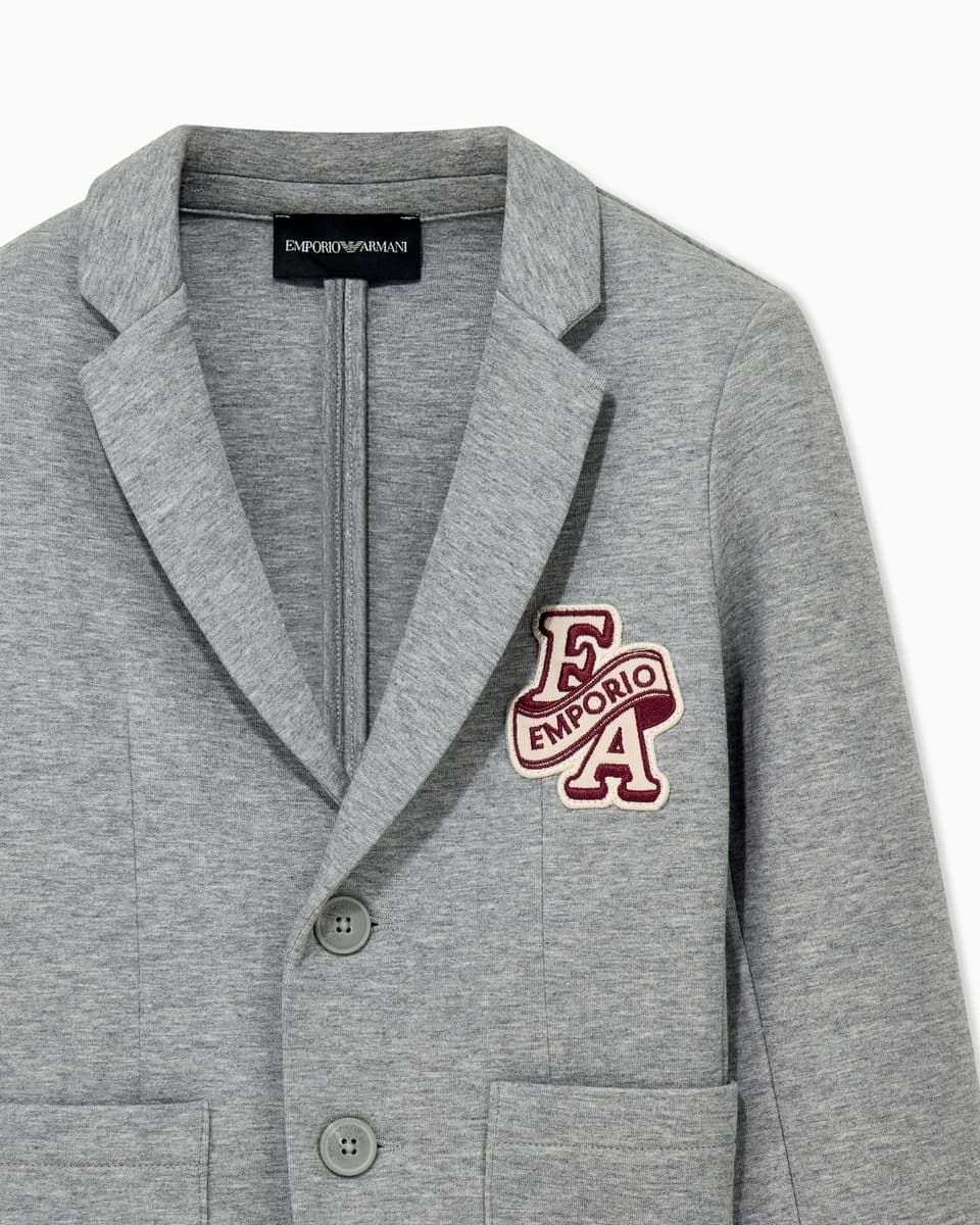 Emporio Armani Dziecięcy żakiet z żakardu double jersey z prążkowanymi mankietami - 2