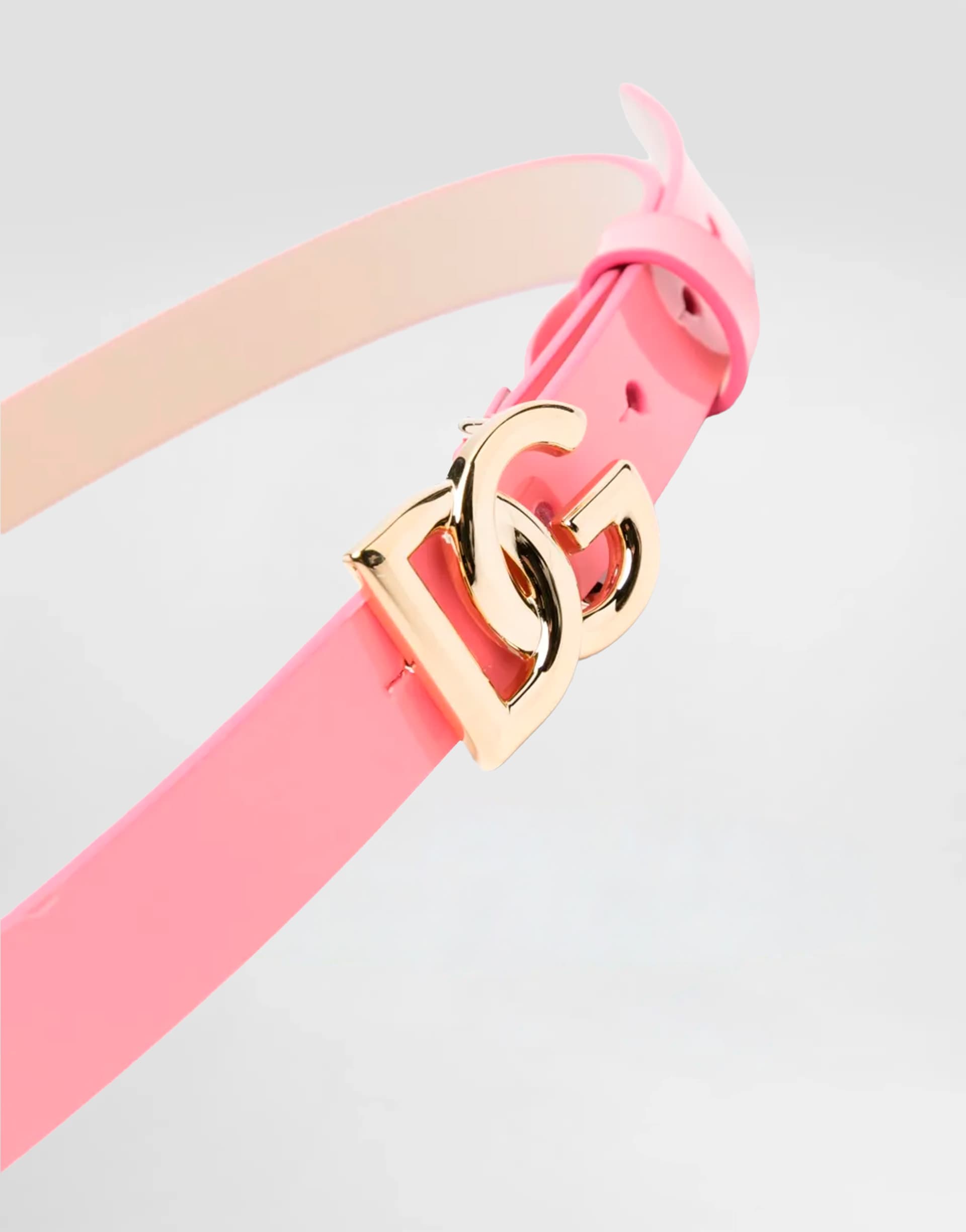 Dolce & Gabbana Kids' Patent Calfskin Belt with Gold-Tone DG Logo Buckle - 2