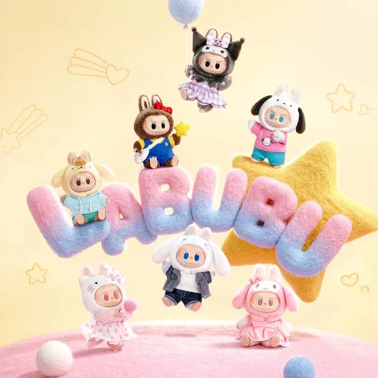 POP MART The Monsters Hello Kitty and Friends Series Vinyl Plush Pendant – Brelok Niespodzianka Labubu x Sanrio - 6