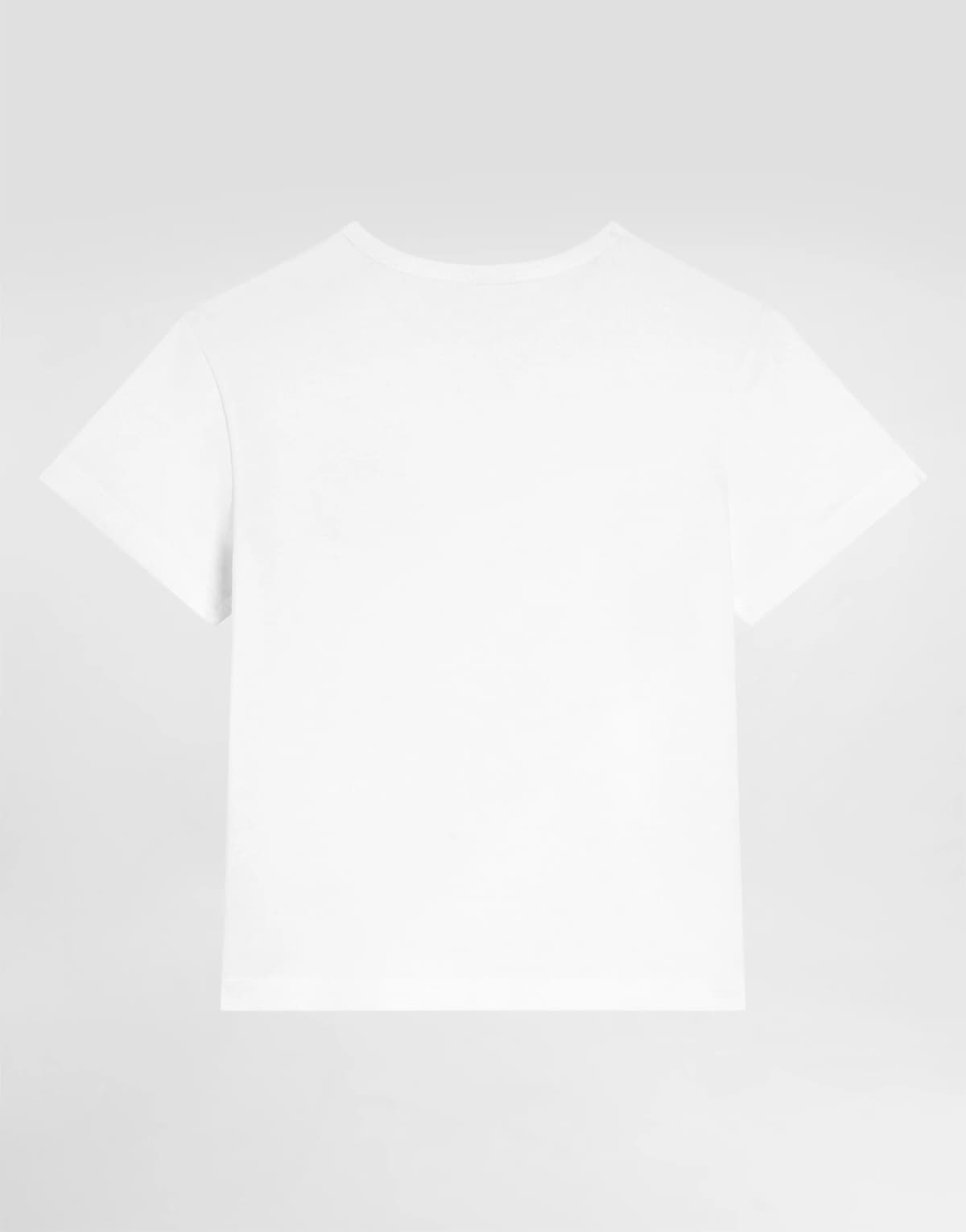 Dolce & Gabbana Kids Cotton T-Shirt with Metal Logo Plate - 2