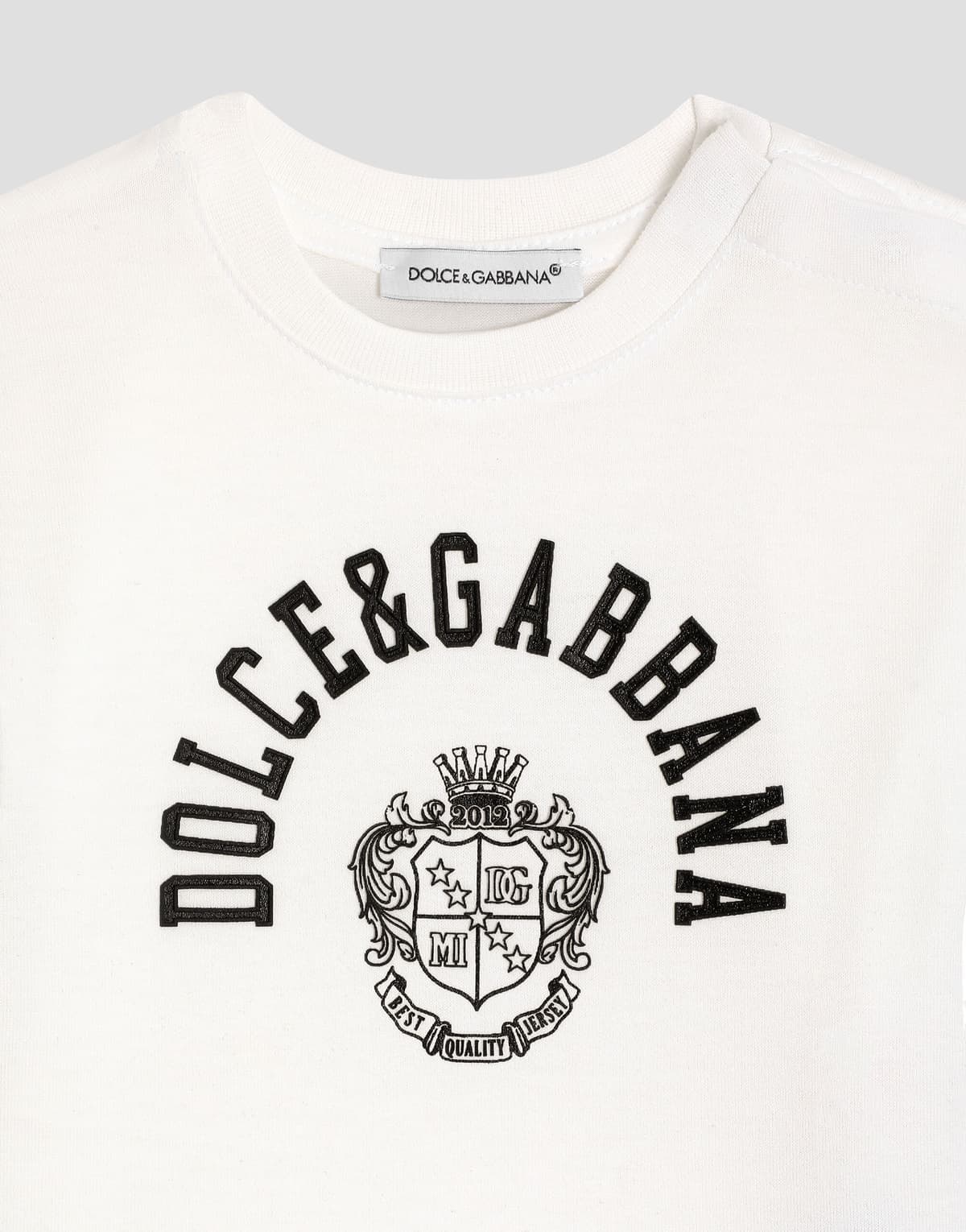 Bawełniany T-shirt Dolce & Gabbana Kids z haftowanym logo - 3