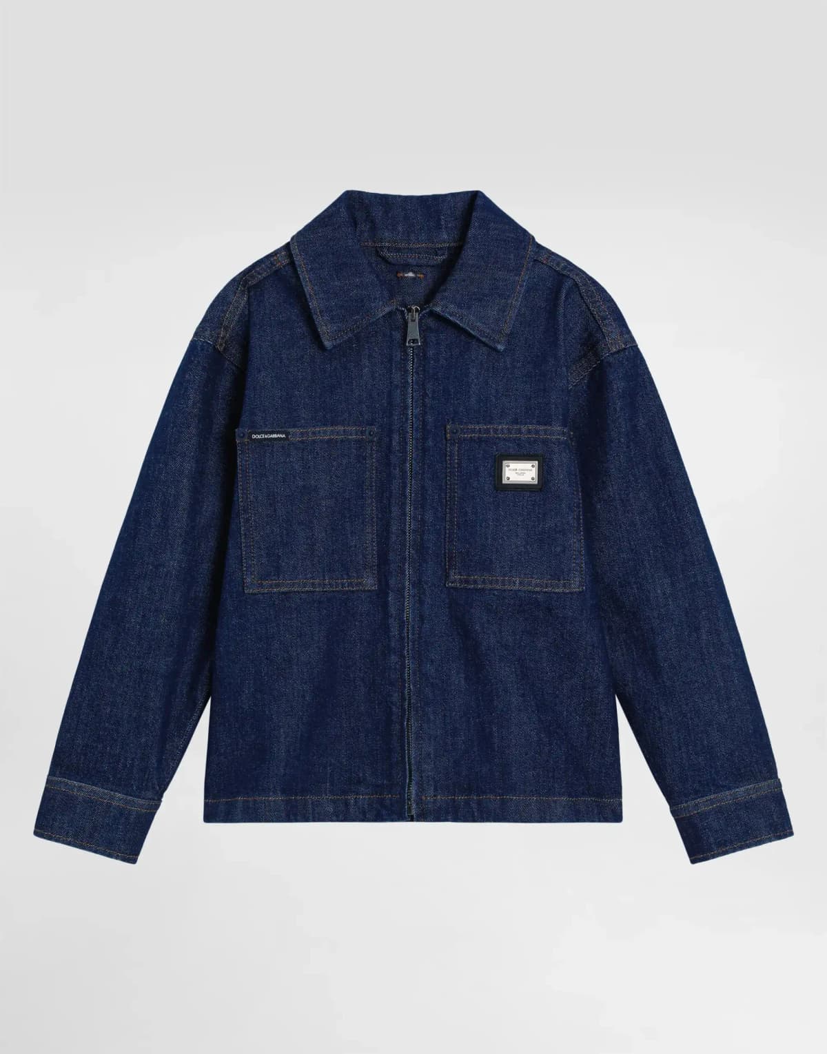 Dolce & Gabbana Kids Дитяча джинсова куртка з рельєфним логотипом - 4