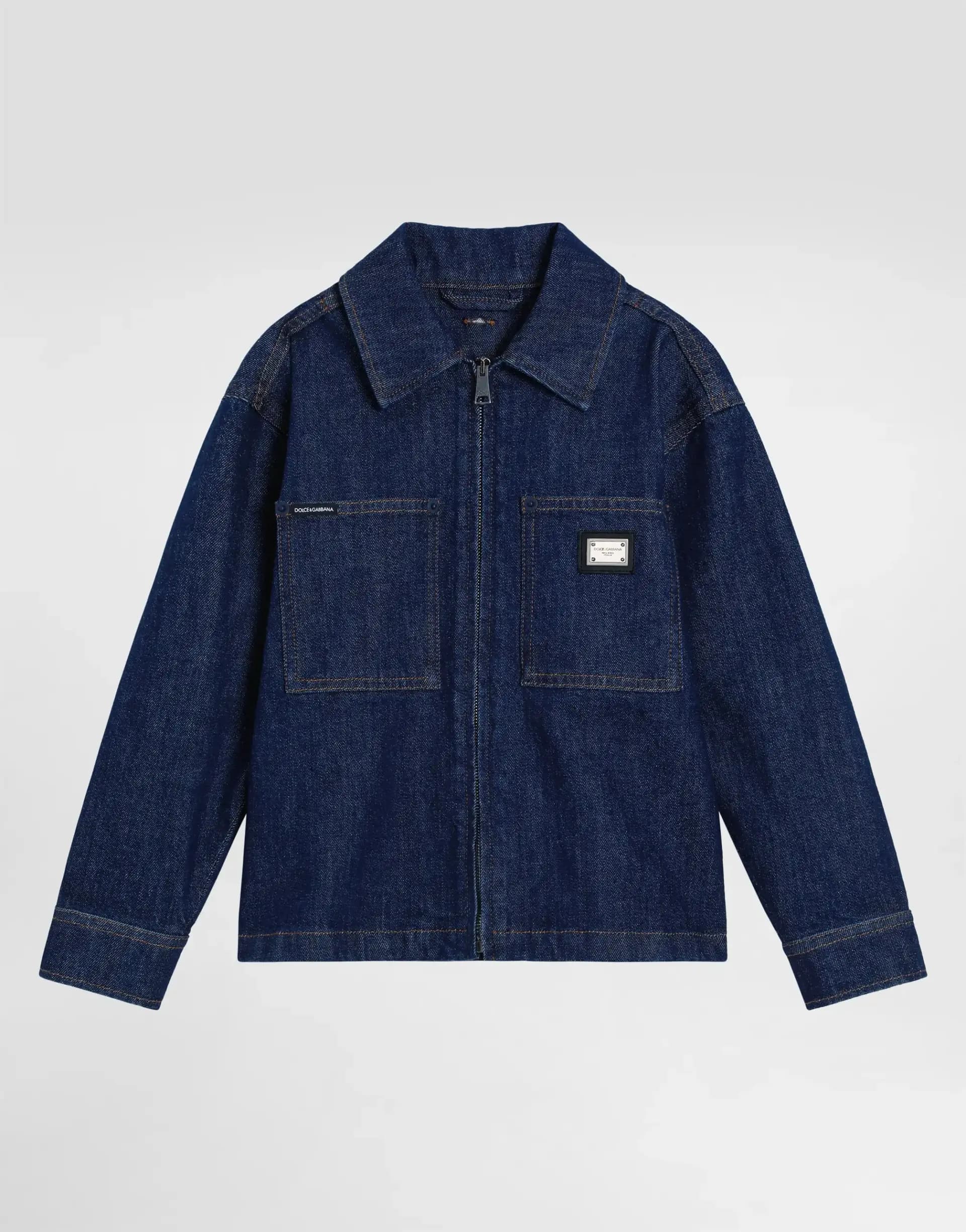 Dolce & Gabbana Kids Дитяча джинсова куртка з рельєфним логотипом - 4
