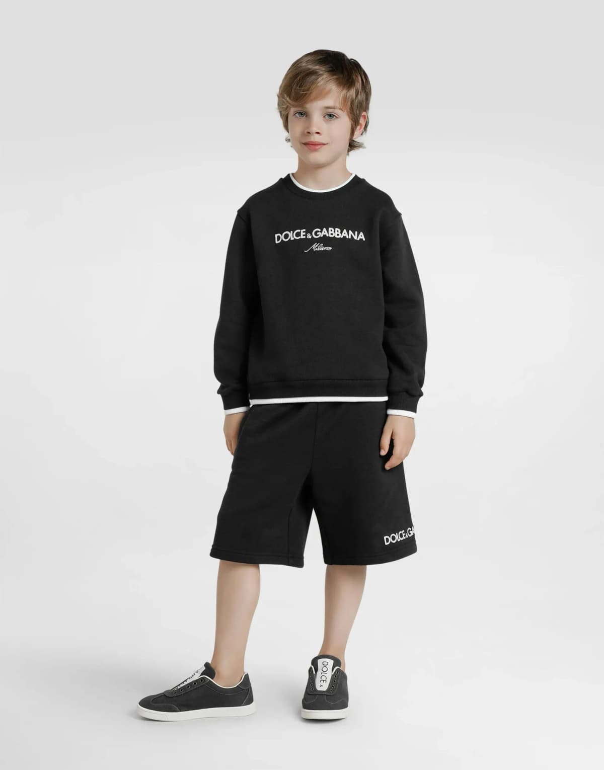 Dolce & Gabbana Kids Dziecięce sportowe szorty z polaru z haftem DG - 2