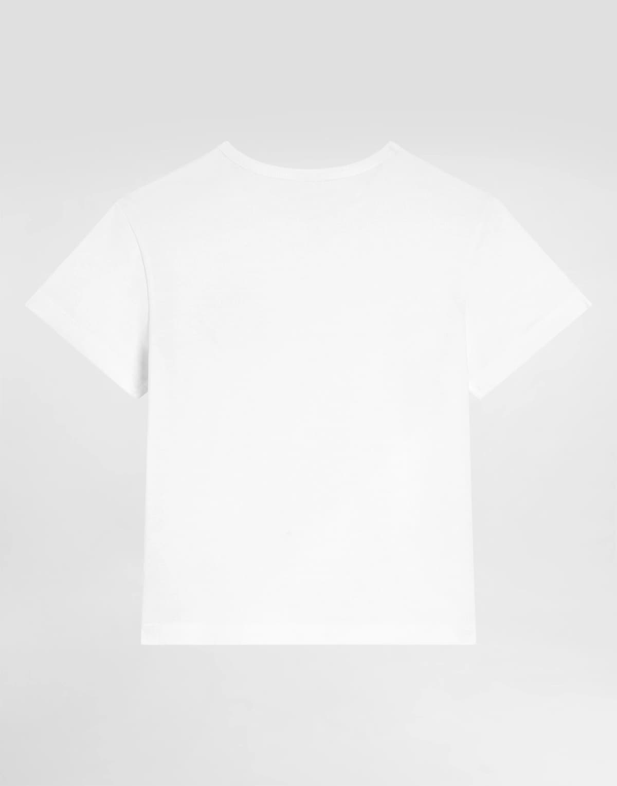 Dolce & Gabbana Kids Dziecięcy t-shirt jersey z plakietką logo - 6