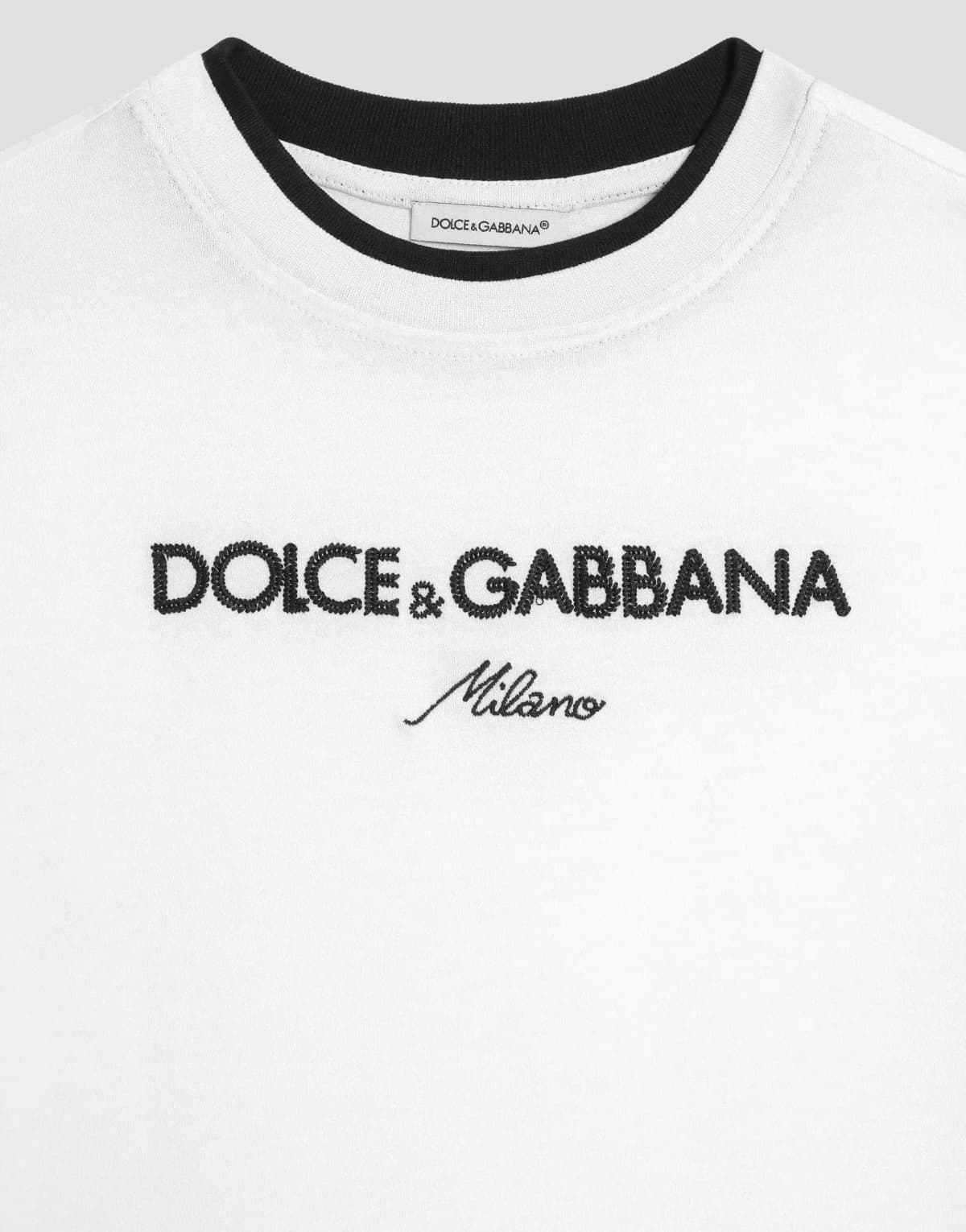 Біла бавовняна футболка для хлопчиків старшого віку від Dolce & Gabbana - 3