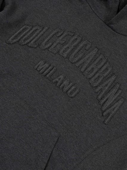 Dolce & Gabbana Kids dziecięca melanżowa bluza z kapturem z naszywką DG - 3