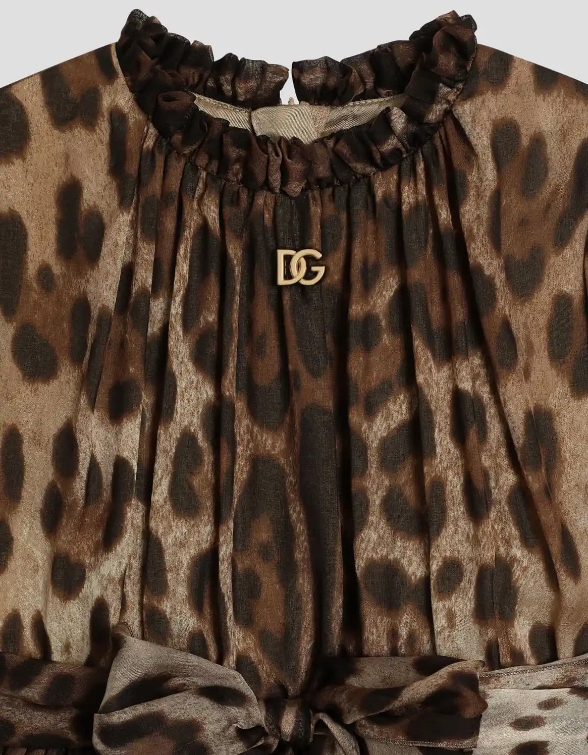 Шовкова сукня Dolce & Gabbana Kids з леопардовим принтом - 4