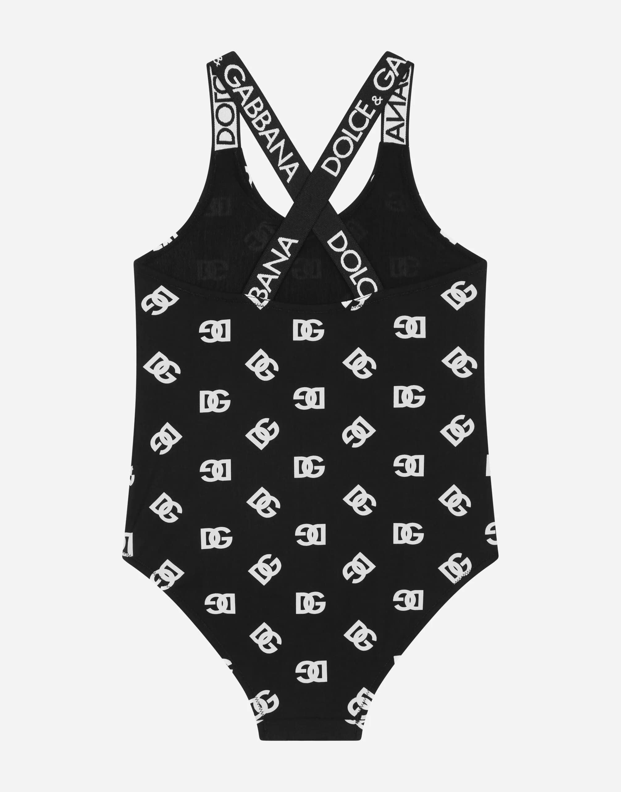 Dolce & Gabbana Kids dziecięcy kostium kąpielowy jednoczęściowy z nadrukiem logo DG - 2