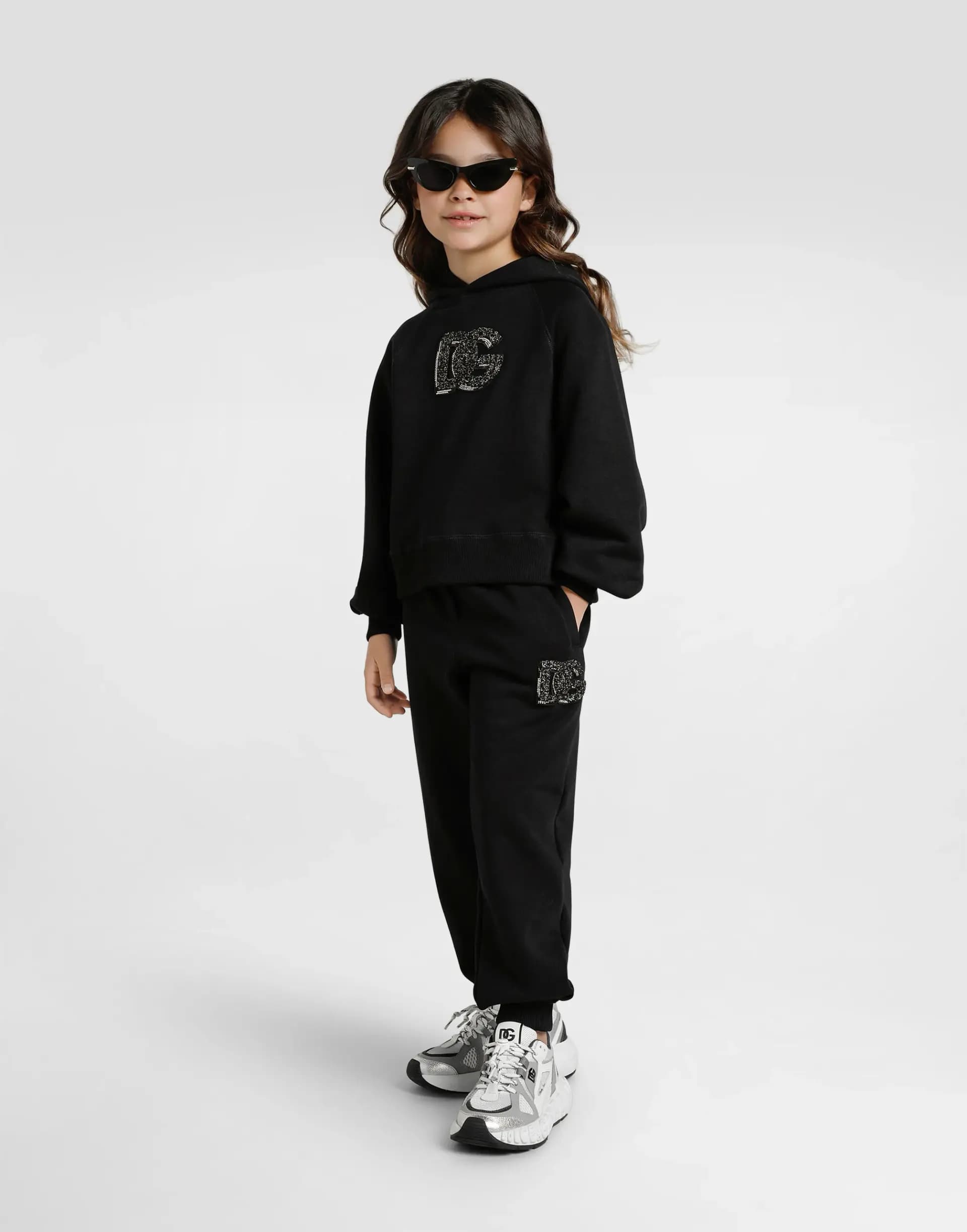 Dolce & Gabbana Kids Дитячі оверсайз спортивні штани з логотипом DG та стразами - 7