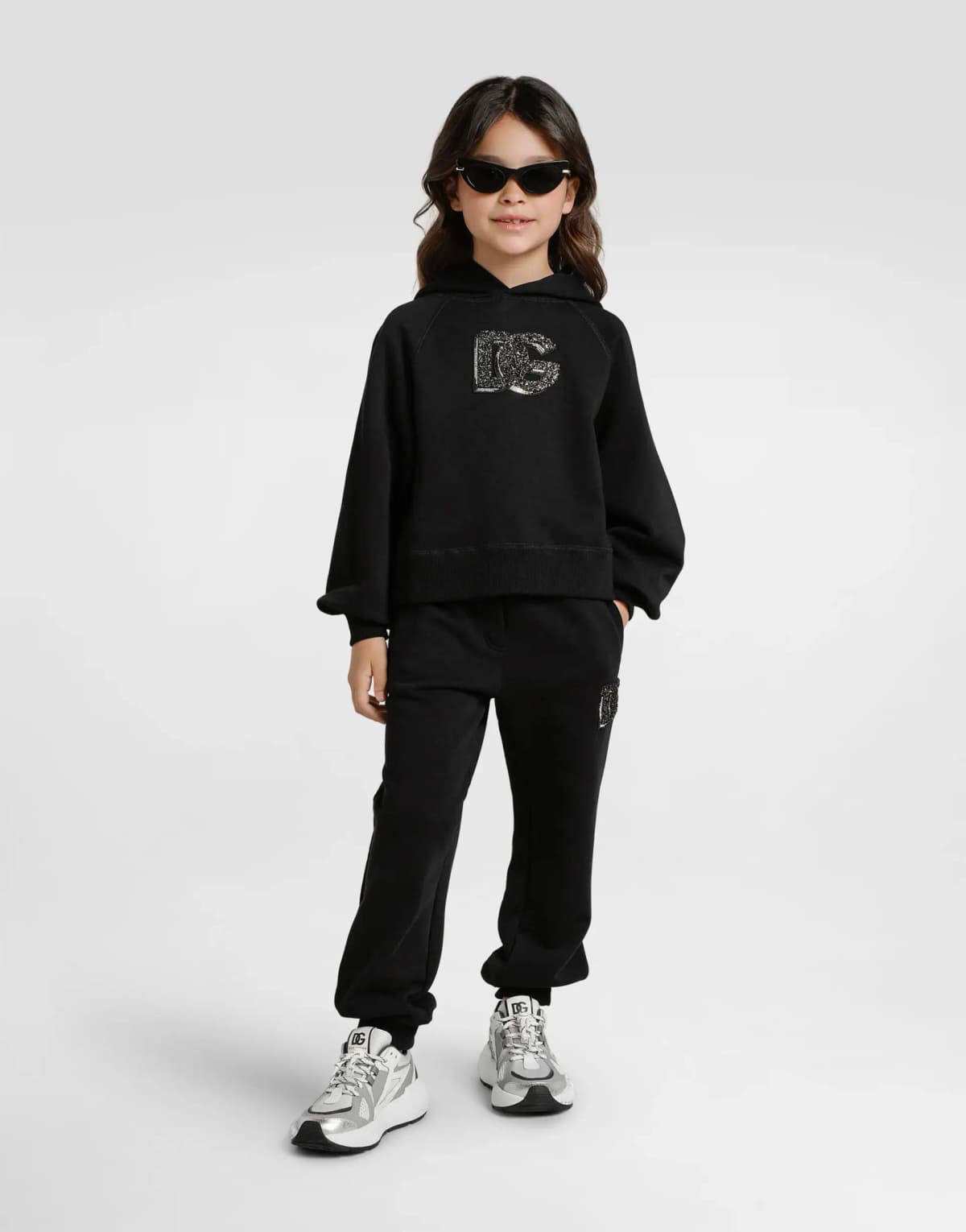 Dolce & Gabbana Kids дитяча оверсайз толстовка з капюшоном із логотипом DG та стразами - 2
