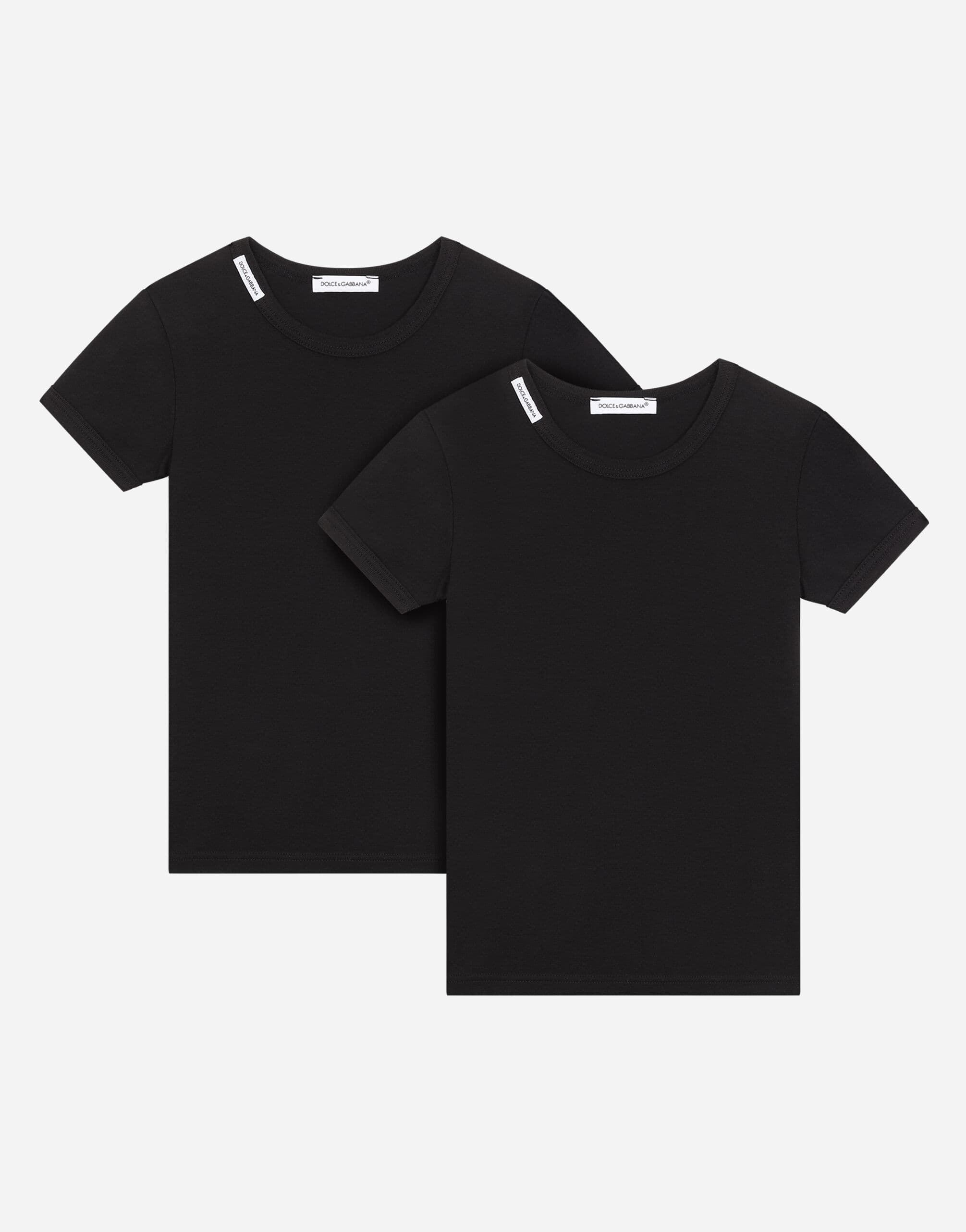 Dolce & Gabbana Kids Dziecięcy 2-pak koszulek z logo na kołnierzu - 1