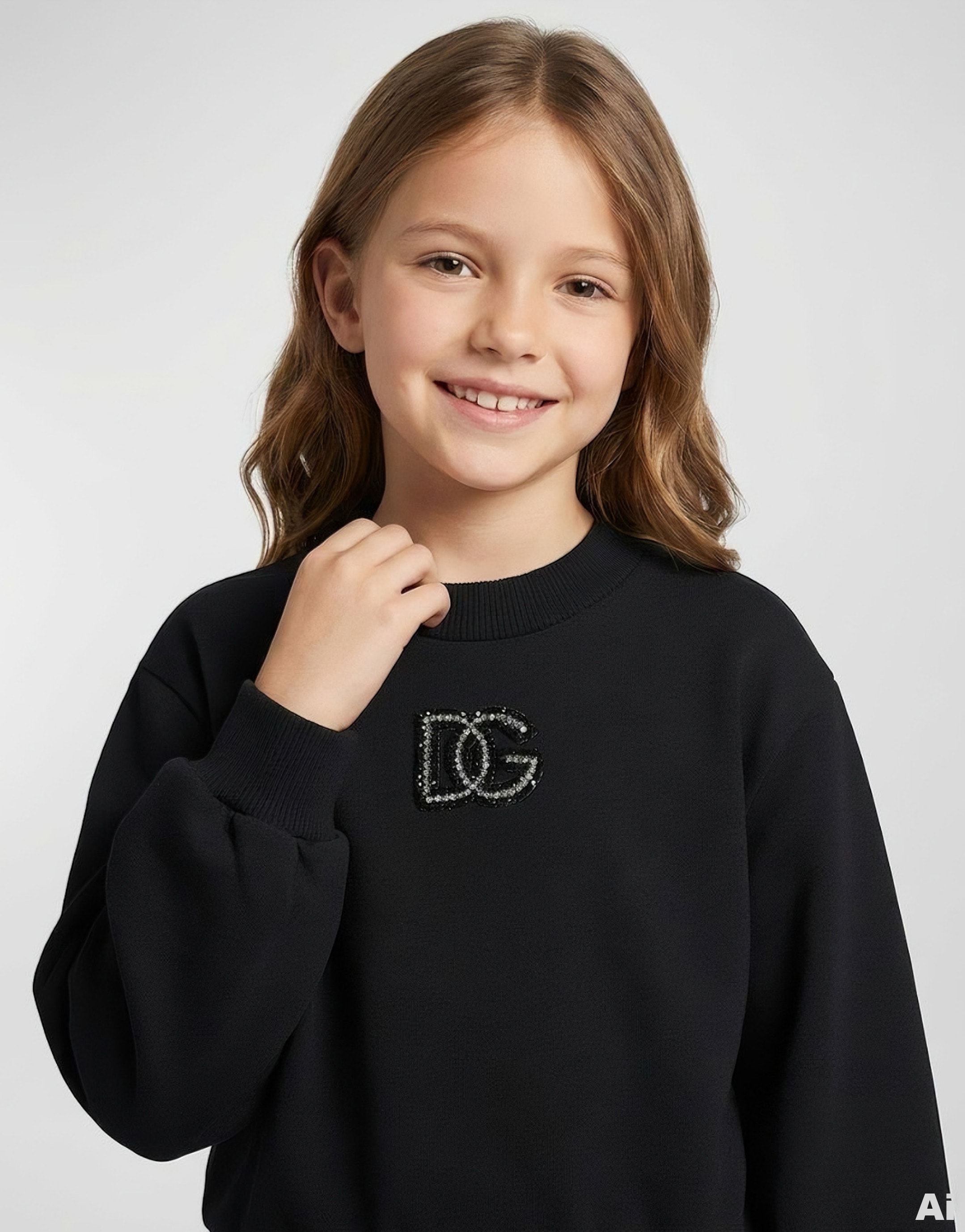 Світшот Dolce & Gabbana Kids із вишитим логотипом DG