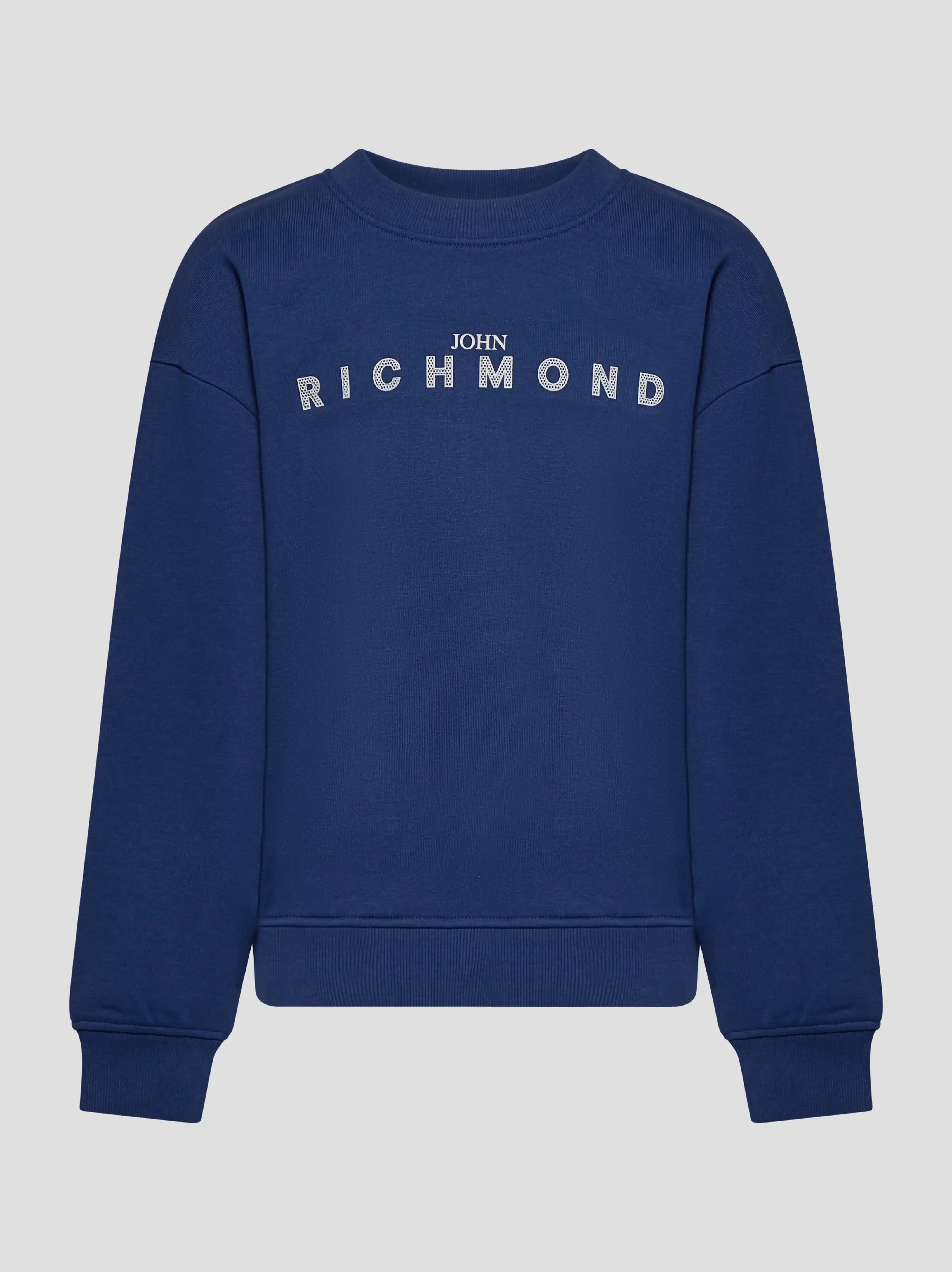 John Richmond Junior дитячий світшот Oriza з круглим вирізом з блискітковим логотипом JOHN RICHMOND