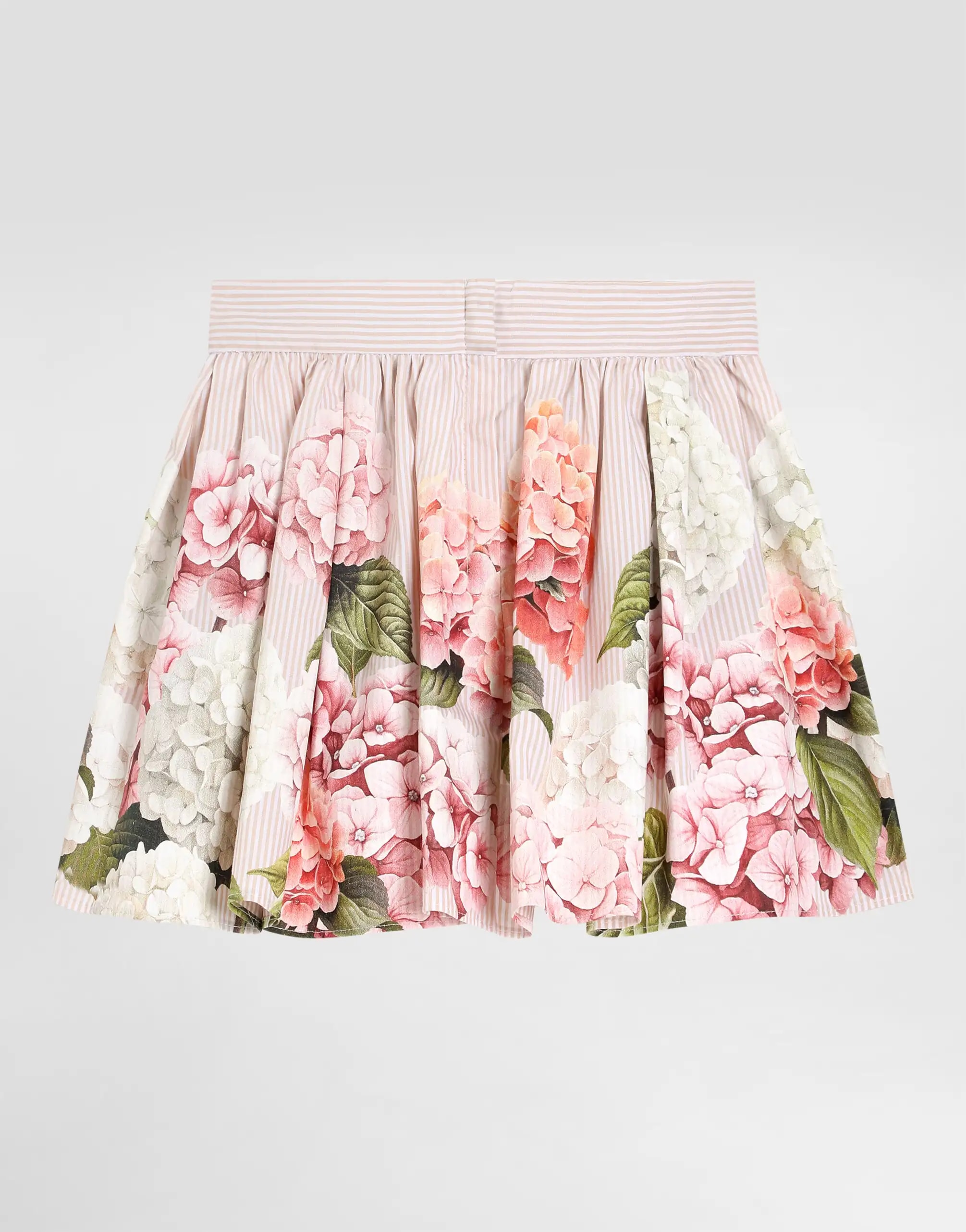 Dolce & Gabbana Kids dziecięca spódnica z płótna z nadrukiem hortensji