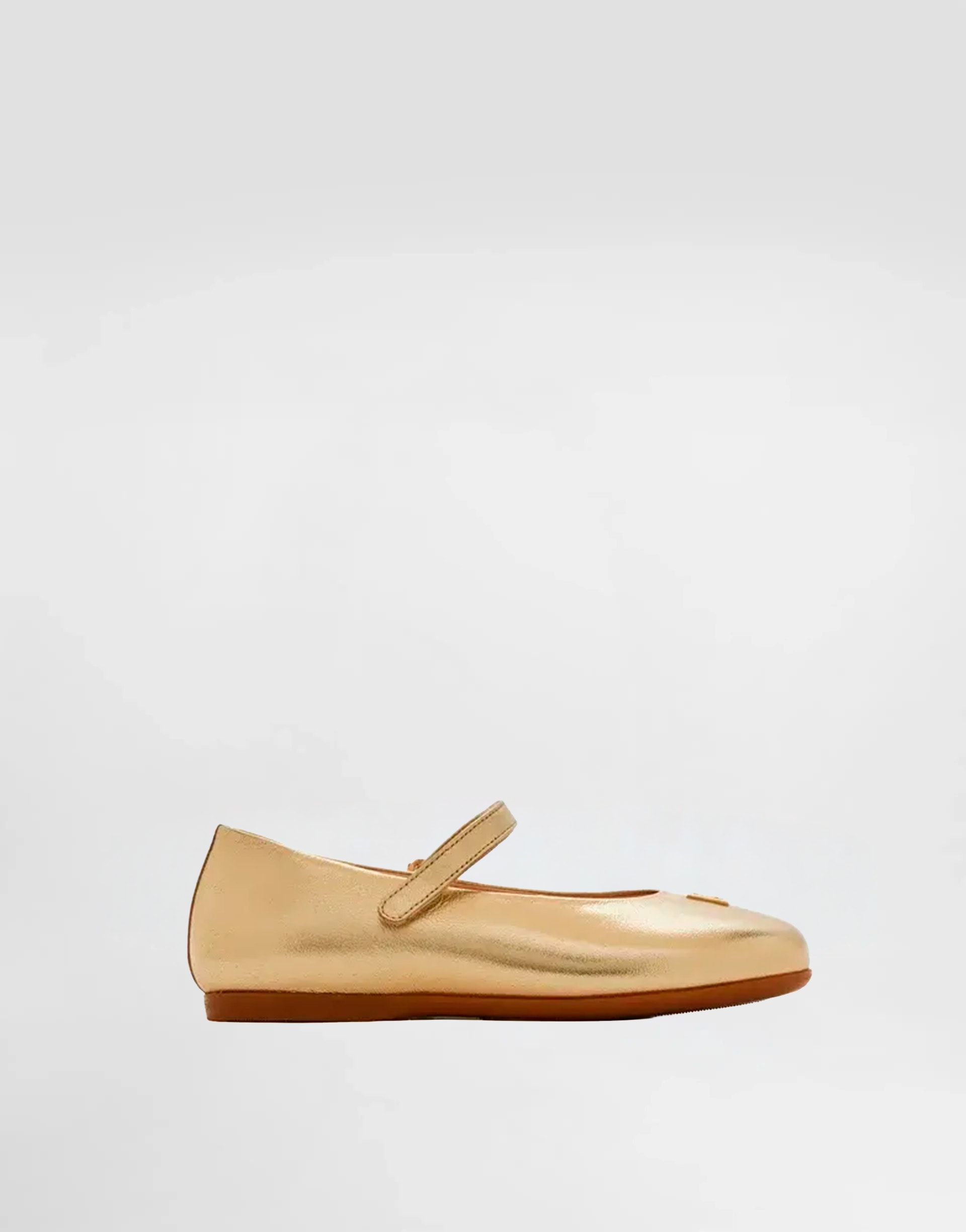 Dolce & Gabbana Kids Baleriny z laminowanej skóry nappa