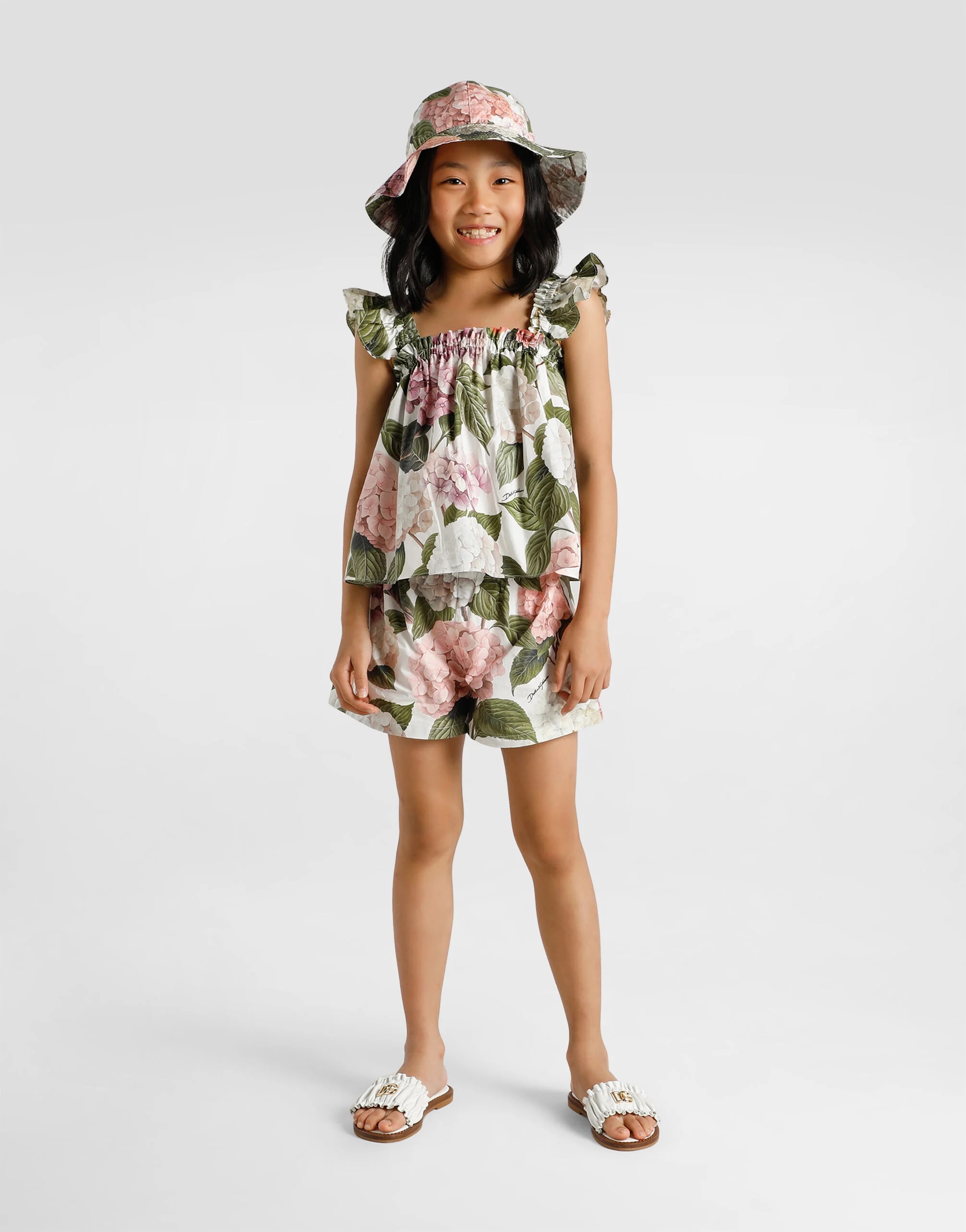 Dolce & Gabbana Kids Klapki ze skóry nappa