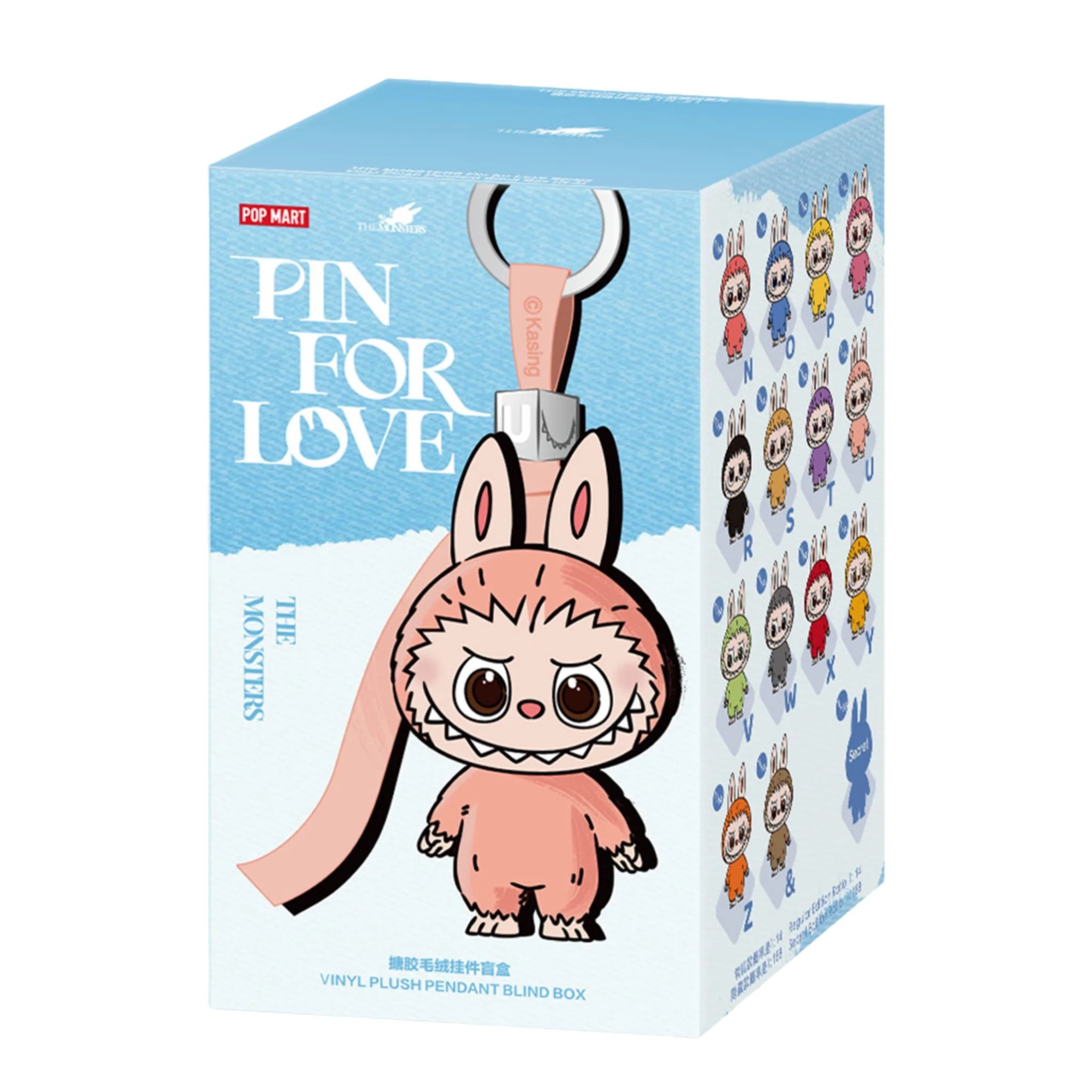 POP MART The Monsters Pin for Love Series Vinyl Plush Pendant – Brelok Niespodzianka Labubu Alphabet N-Z