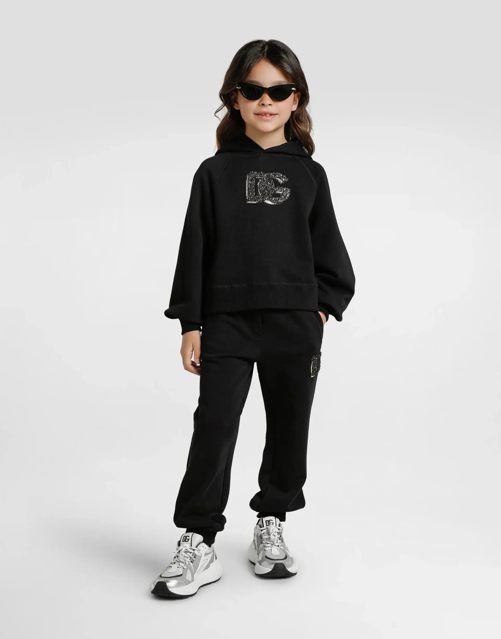 Dolce & Gabbana Kids Дитячі оверсайз спортивні штани з логотипом DG та стразами