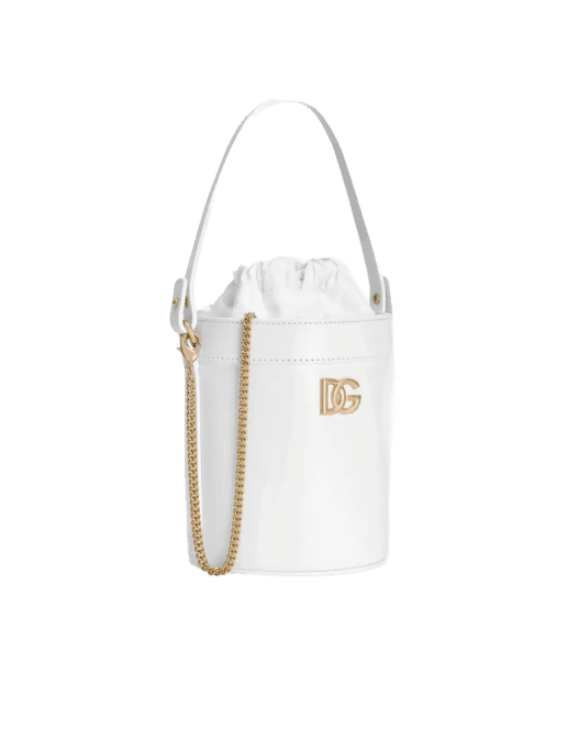 Dolce & Gabbana Kids Nappa Calfskin Bucket Bag White