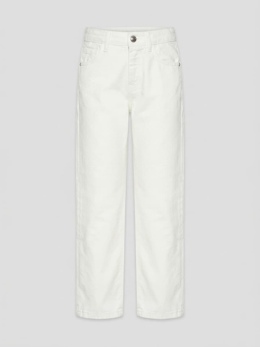 John Richmond Junior dziecięce jeansy z białego denimu
