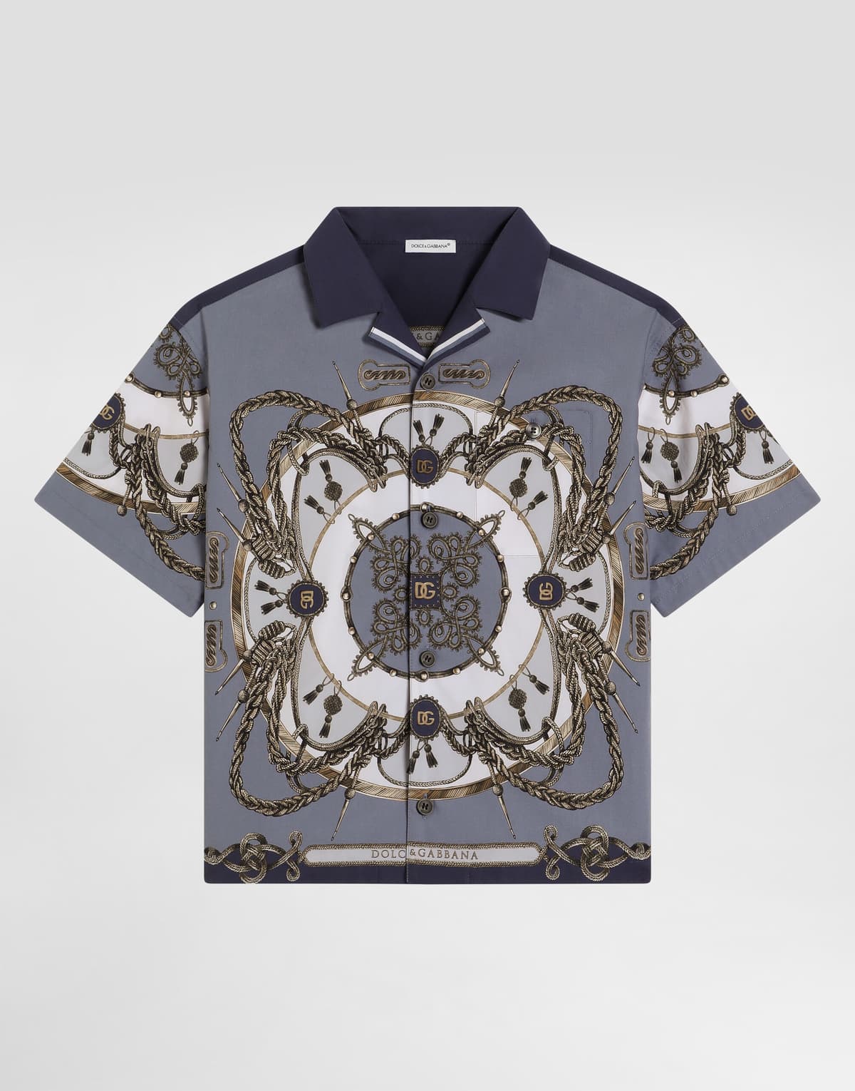 Dolce & Gabbana Kids dziecięca koszula z popliny z nadrukiem cargo