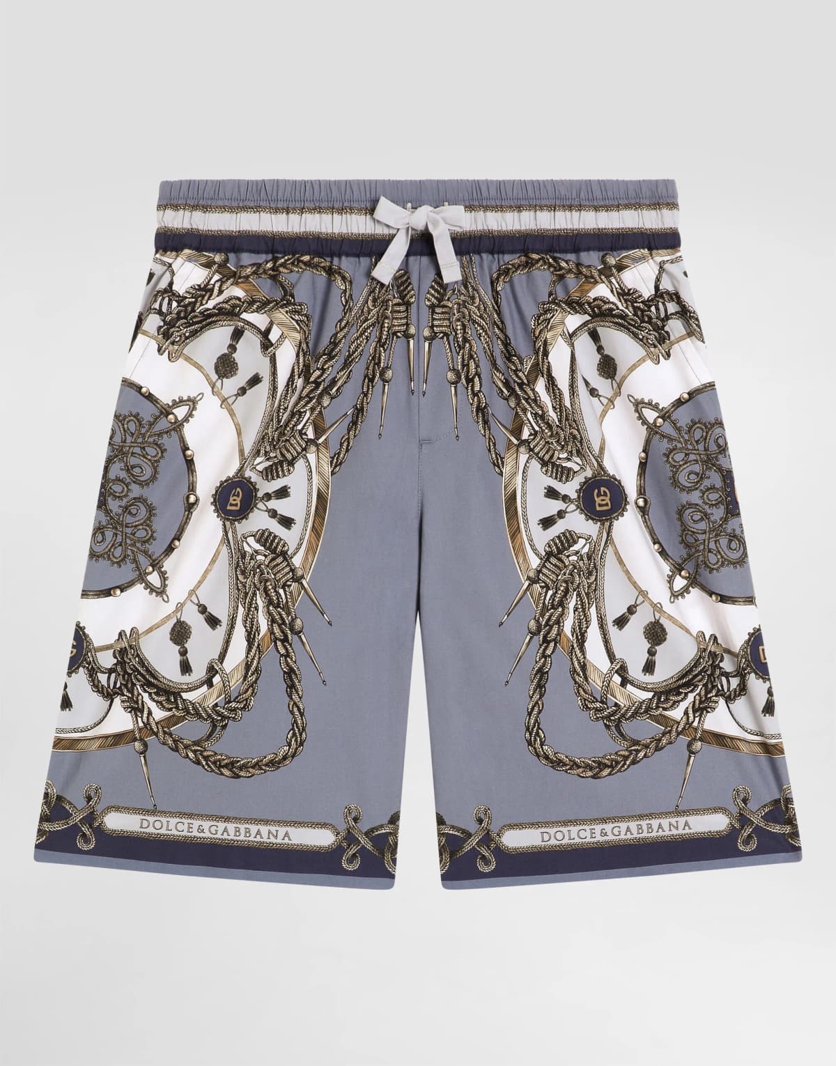 Dolce & Gabbana Kids dziecięce bermudy z popliny z nadrukiem cargo, oversized