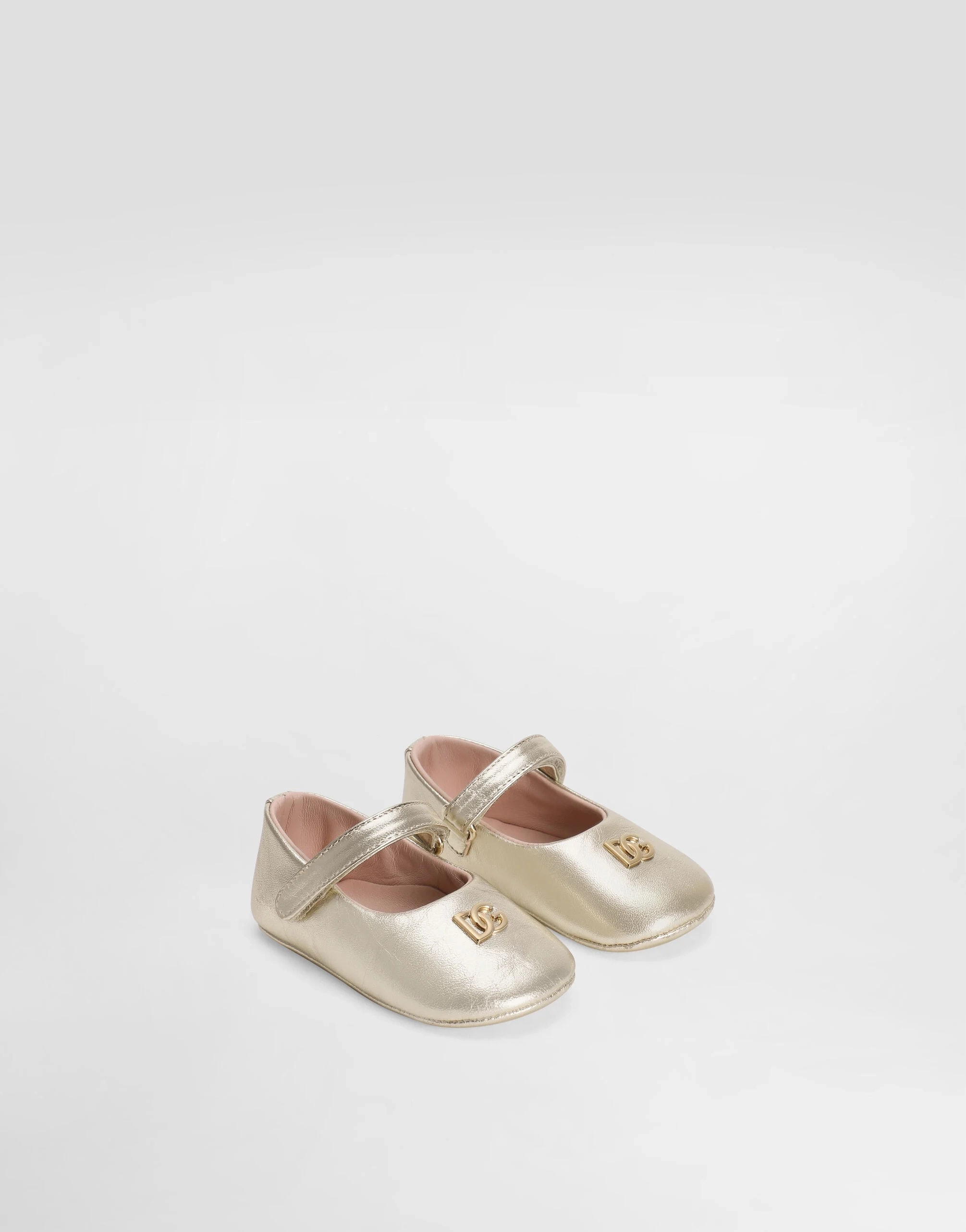 Dolce & Gabbana Kids Baleriny z laminowanej skóry nappa dla dziewczynek