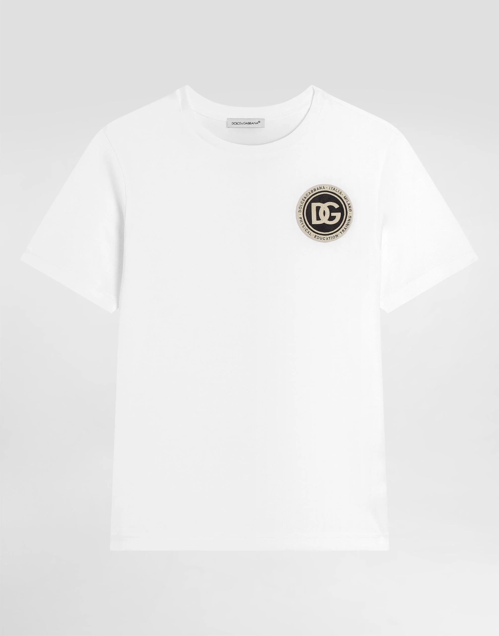 Бавовняна футболка Dolce & Gabbana Kids з нашивкою логотипу
