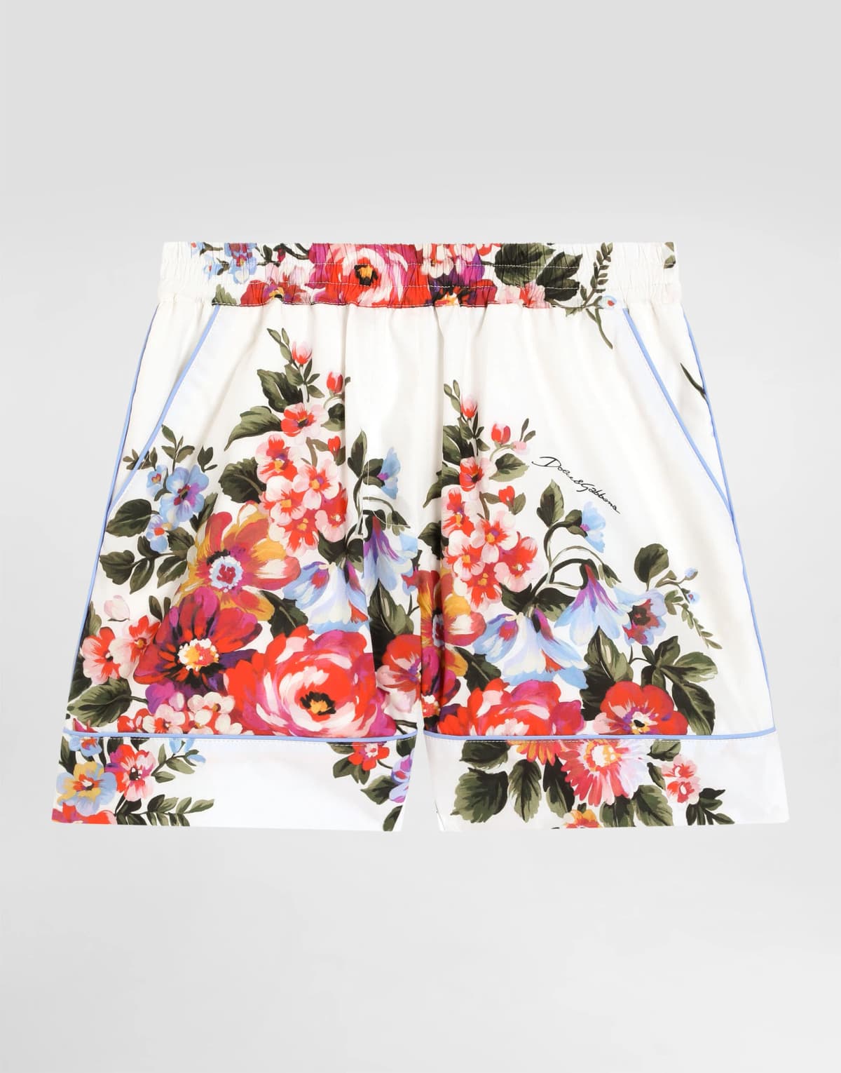 Szorty Dolce & Gabbana Kids z popeliny z nadrukiem w kwiaty