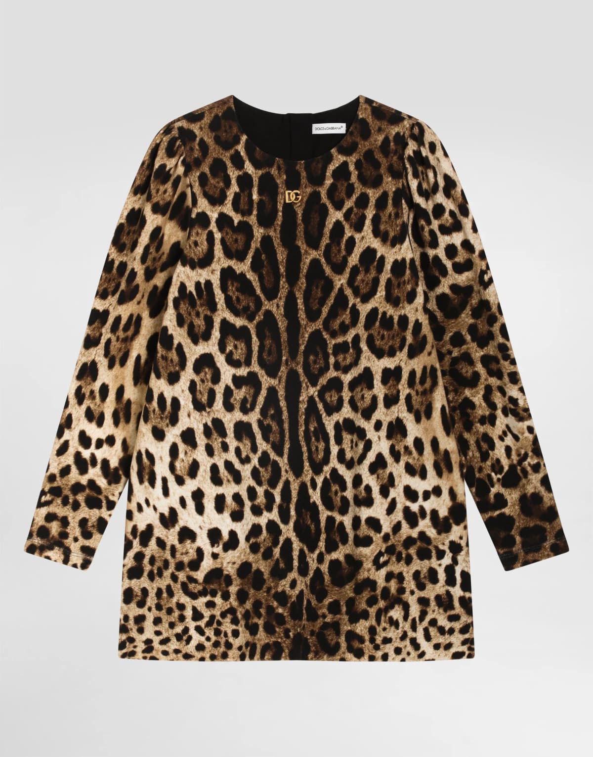 Бавовняна сукня Dolce & Gabbana Kids з леопардовим принтом