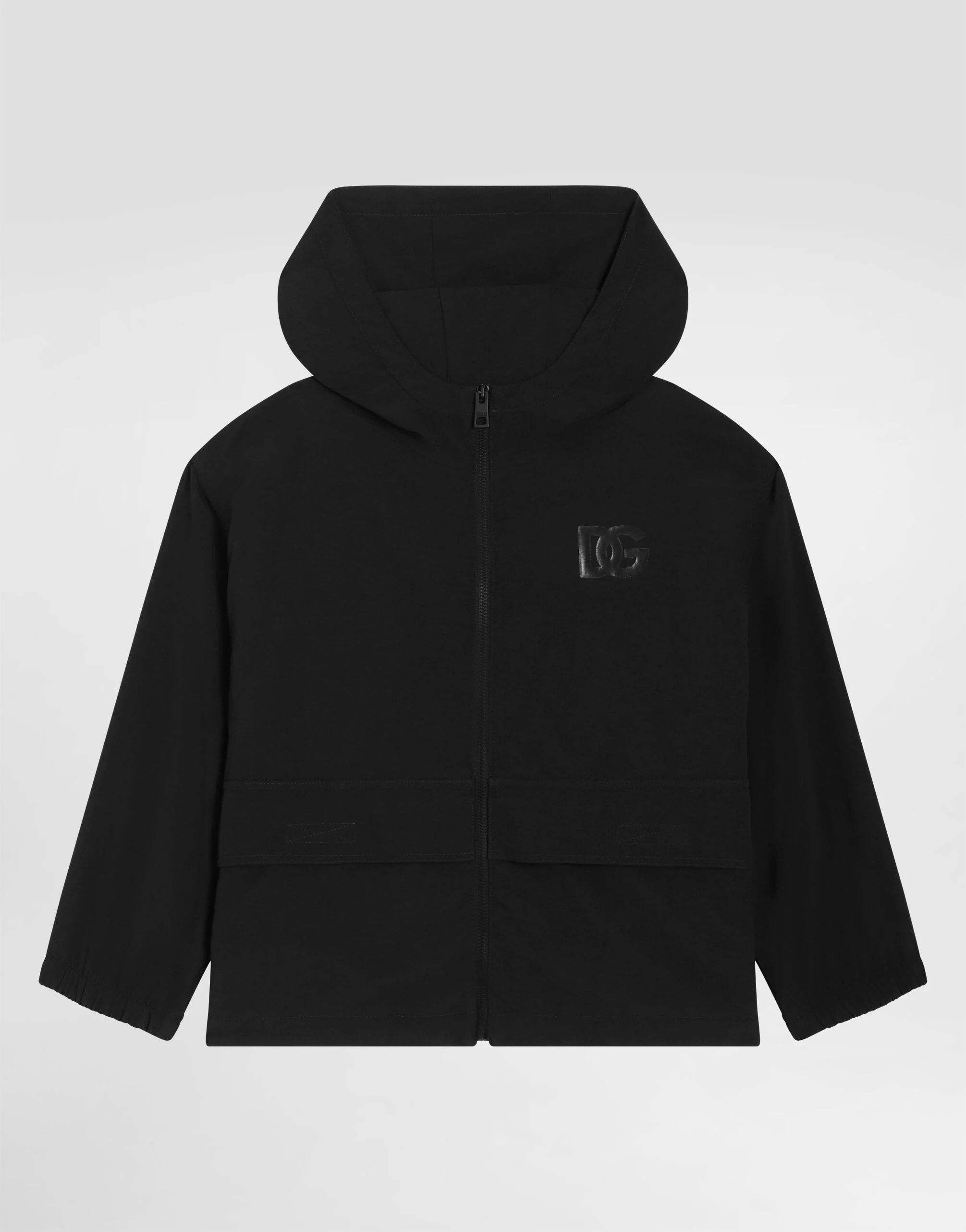 Куртка Dolce & Gabbana Kids оверсайз із капюшоном на блискавці та логотипом DGблискавці та логотипом DG