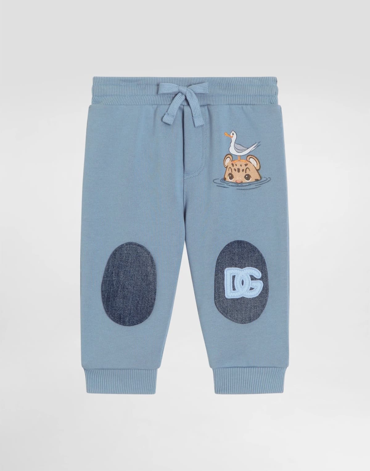 Спортивні штани Dolce & Gabbana Kids з леопардовим принтом та денімовими латками