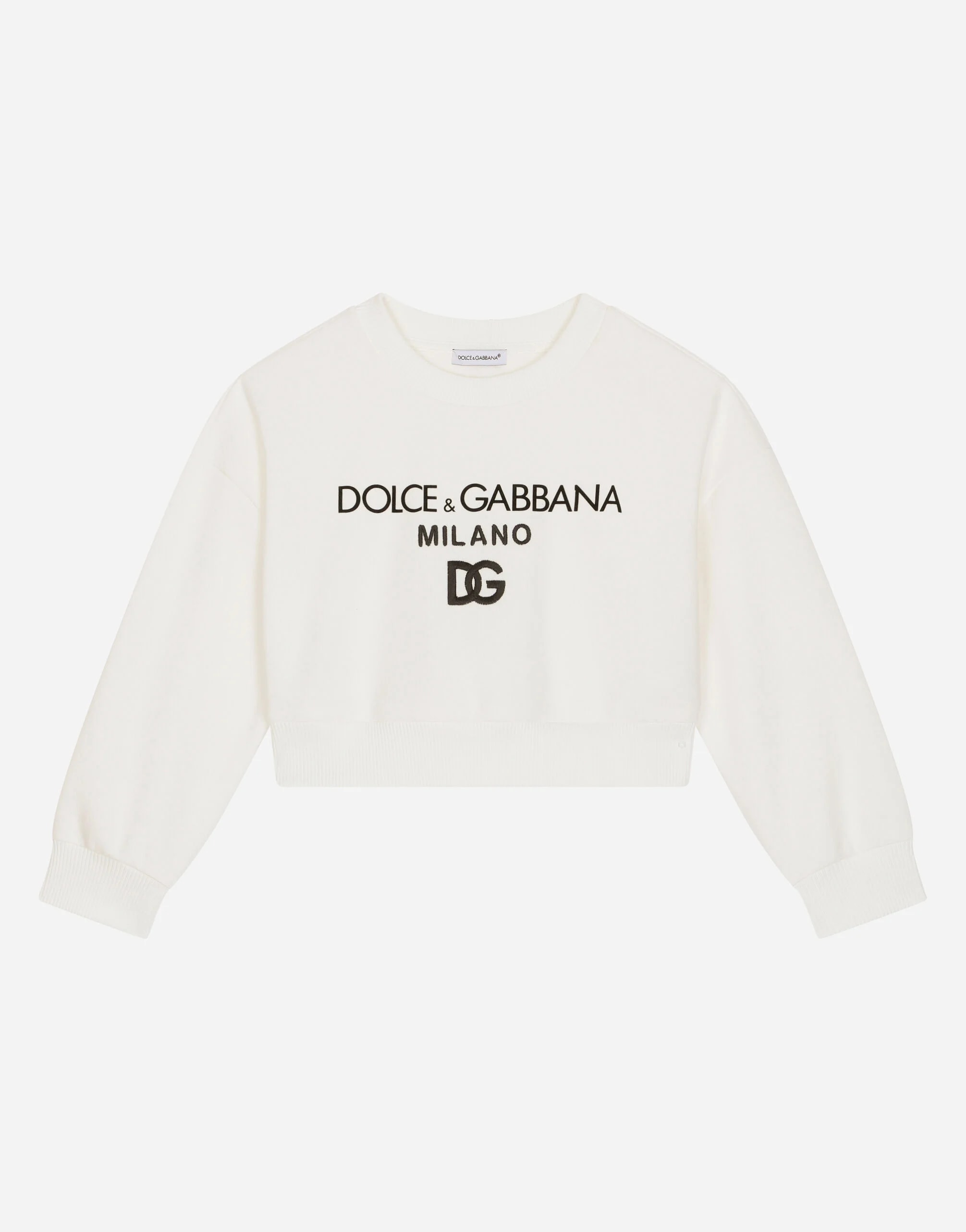 Dolce & Gabbana Kids дитячий джемпер джерсі з круглим вирізом з принтом логотипу DG Milano