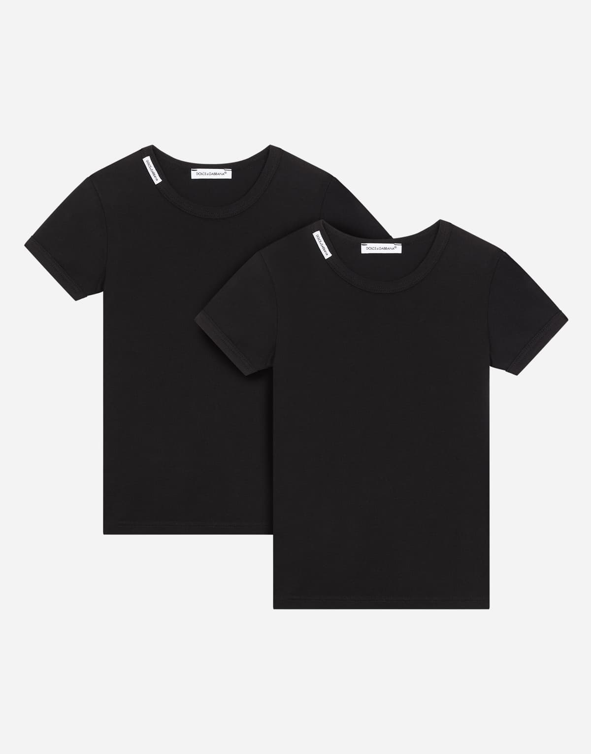 Dolce & Gabbana Kids Dziecięcy 2-pak koszulek z logo na kołnierzu